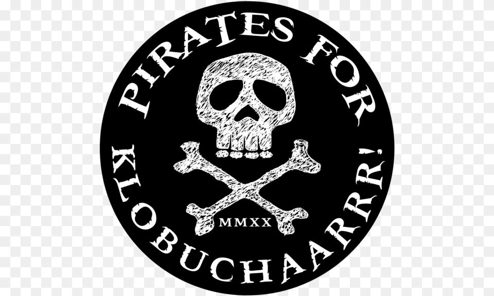 Pirates For Klobuchaarrr Button Gone Emblem, Symbol, Logo, Person, Pirate Free Png Download