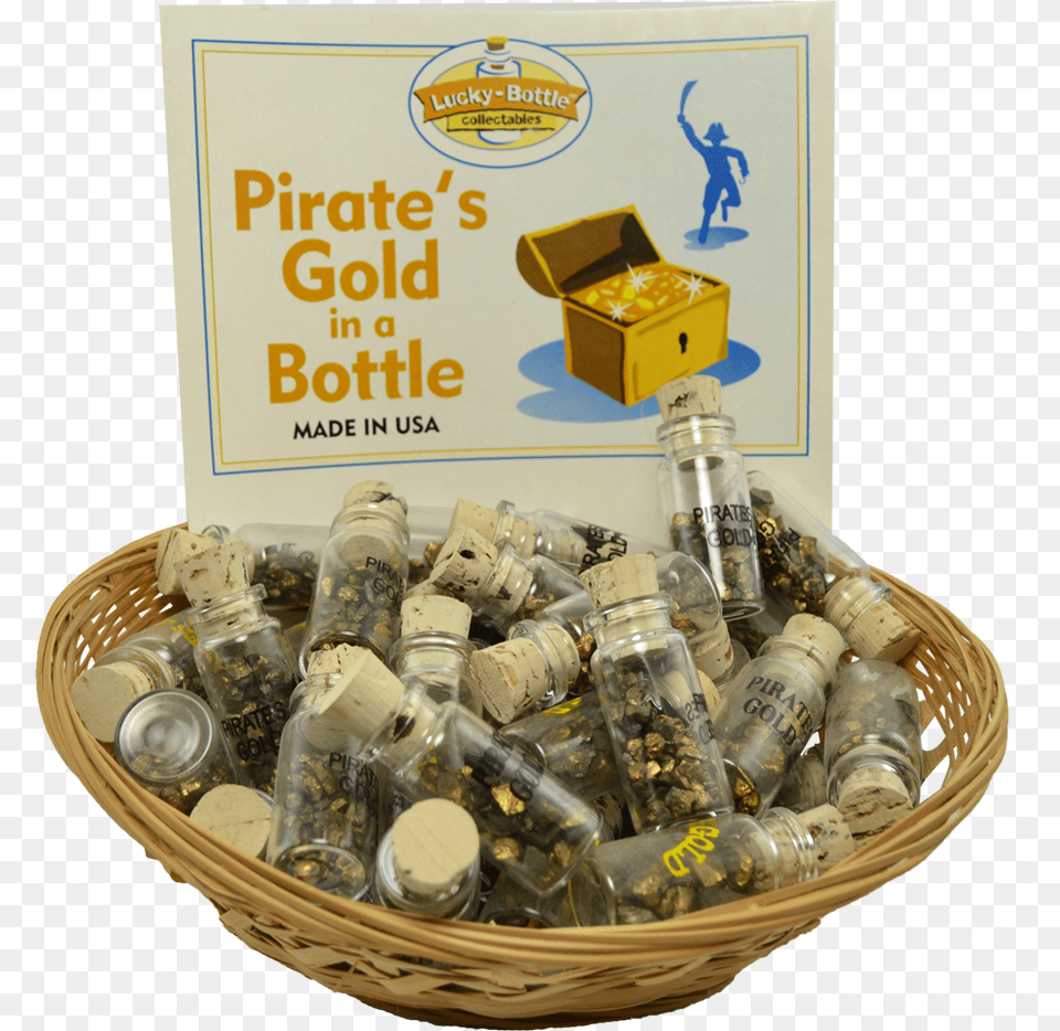 Pirates Gold Bottle 72un Gift Basket, Person, Jar Free Png