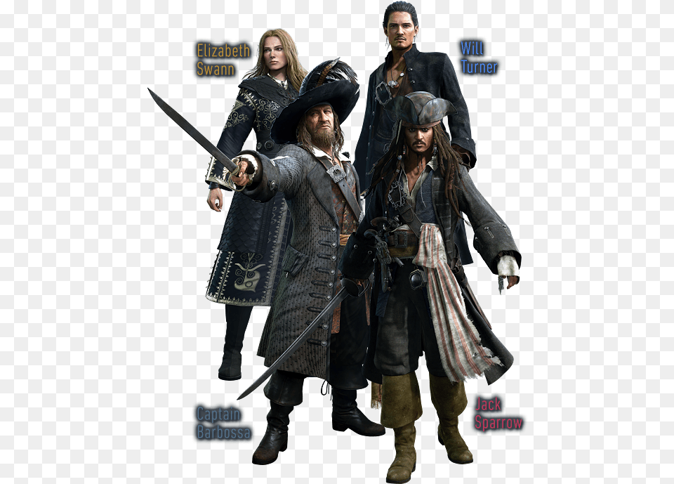 Pirates Of The Caribbean Characters Kingdom Hearts 3 Pirates Of The Caribbean Rendering, Clothing, Coat, Weapon, Sword Png