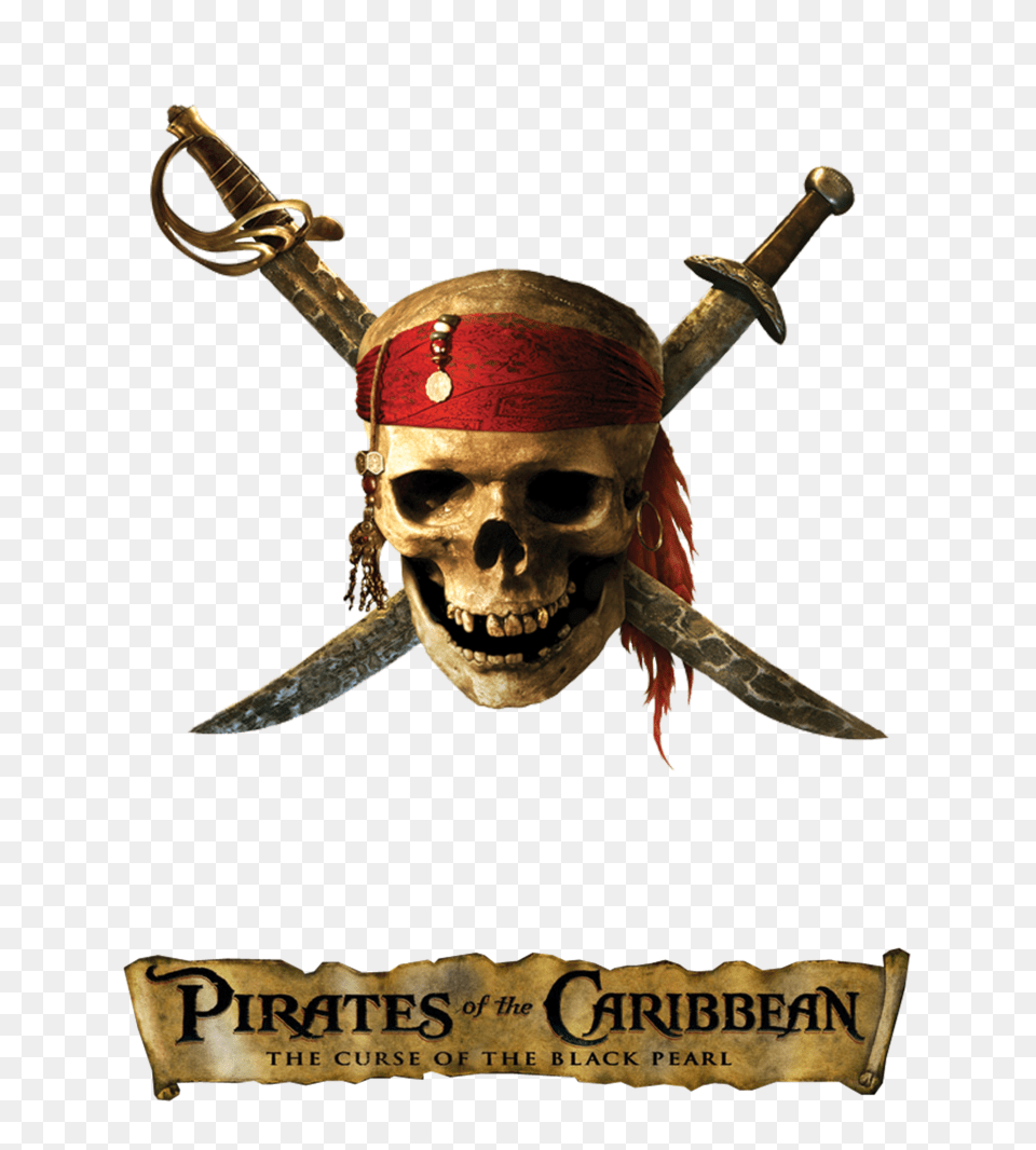 Pirates Of The Caribbean Skull, Weapon, Sword, Bronze, Pirate Free Png Download