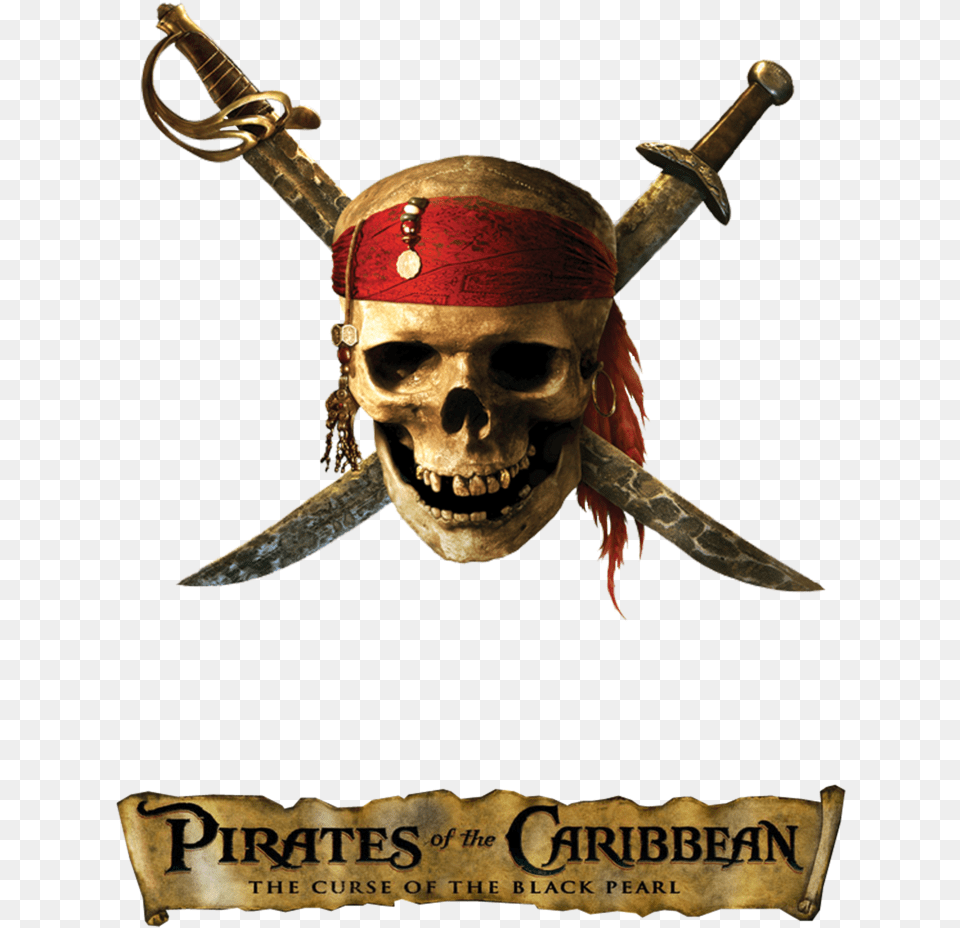 Pirates Of The Caribbean Skull Pirate Of Caribbean Skull, Weapon, Sword, Person, Knife Free Png
