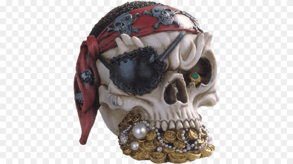 Pirates Treasure Skull Gsc Pirate Skull Head With Treasure Collectible Figurine, Accessories Png