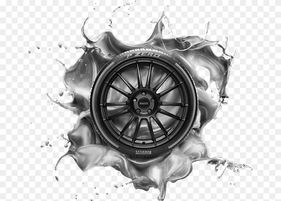 Pirelli Tire Sketch Pirelli Tire Transparent Background, Alloy Wheel, Car, Car Wheel, Machine Free Png Download