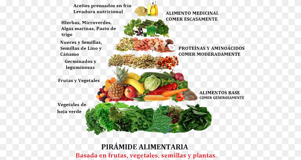 Pirmide Calrica De Nuestras Frutas Pirmide Dieta Raw Food Pyramid, Text, Menu, Fruit, Pineapple Free Transparent Png