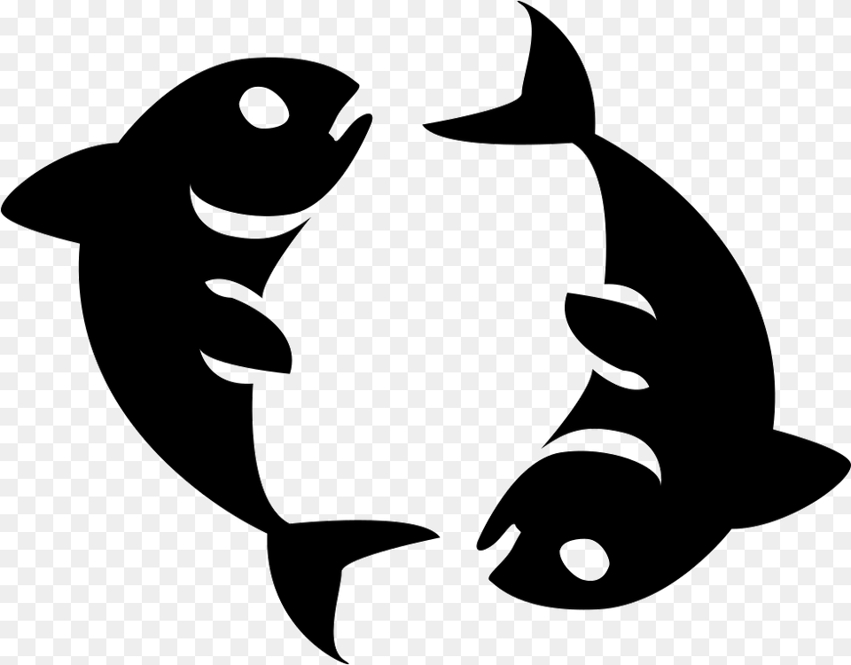 Pisces, Stencil, Silhouette, Animal, Fish Free Transparent Png