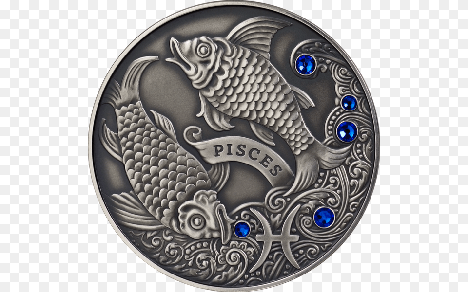 Pisces Coin Swarovski, Accessories, Buckle, Logo, Plate Free Png Download