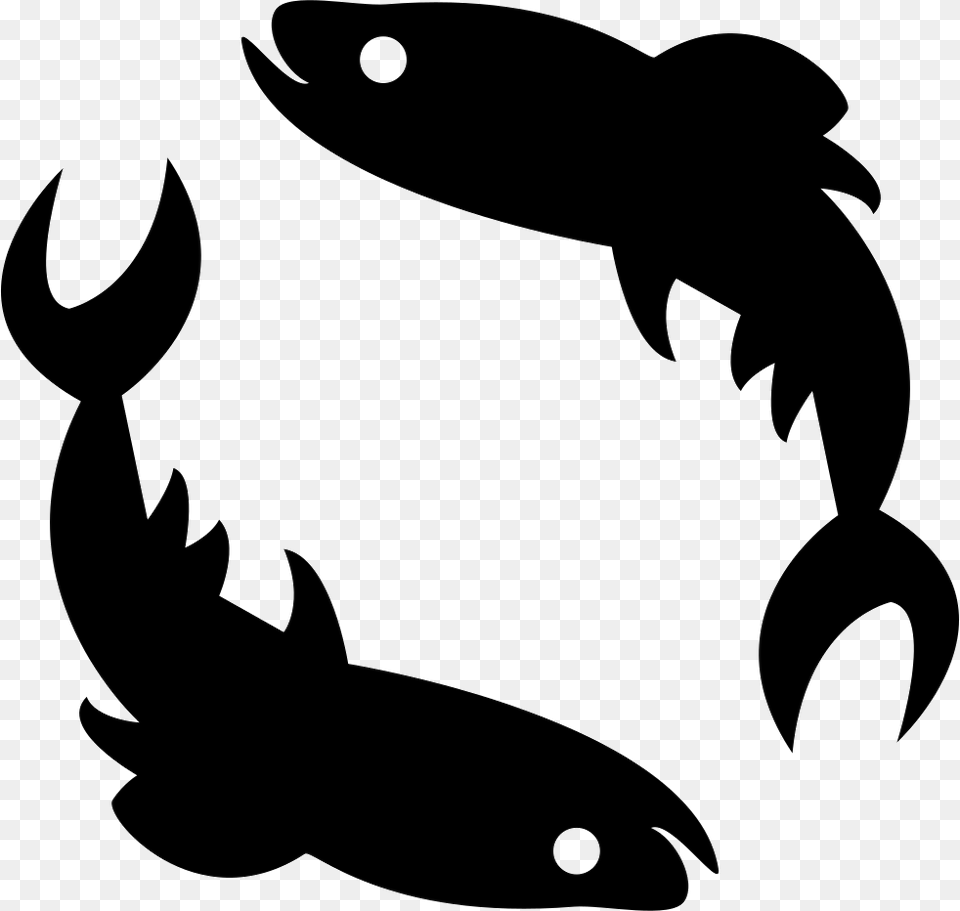 Pisces Zodiac Sign Pisces Symbol, Silhouette, Stencil, Animal, Fish Free Transparent Png