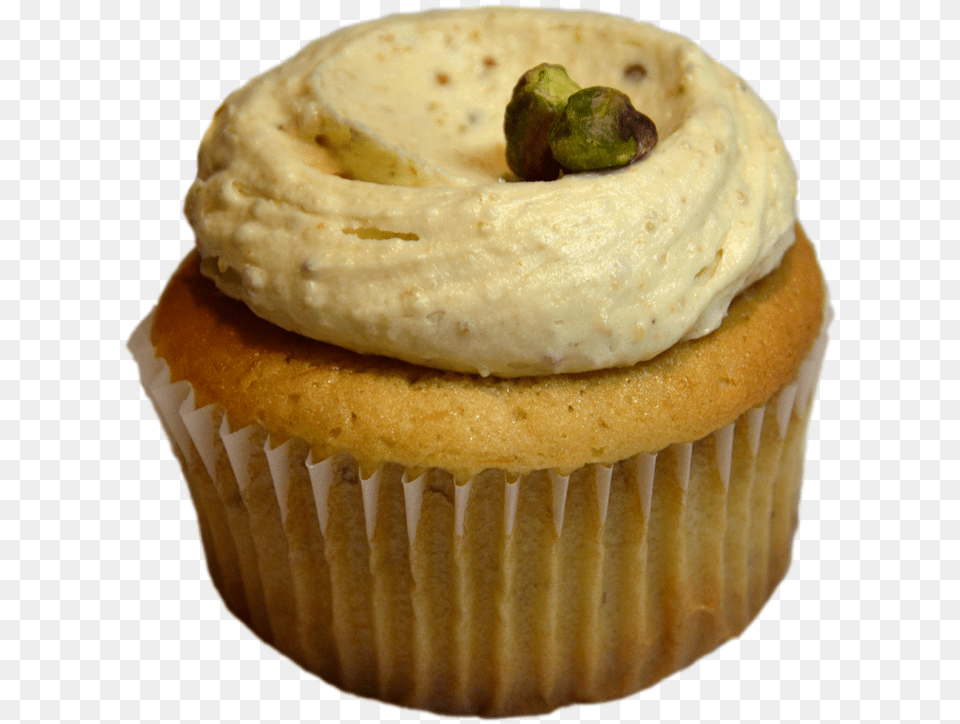 Pistachio On Banana Cupcake, Cream, Dessert, Food, Icing Free Png