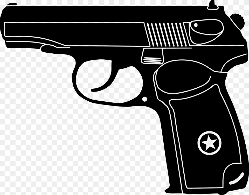 Pistol Clipart, Firearm, Gun, Handgun, Weapon Png Image