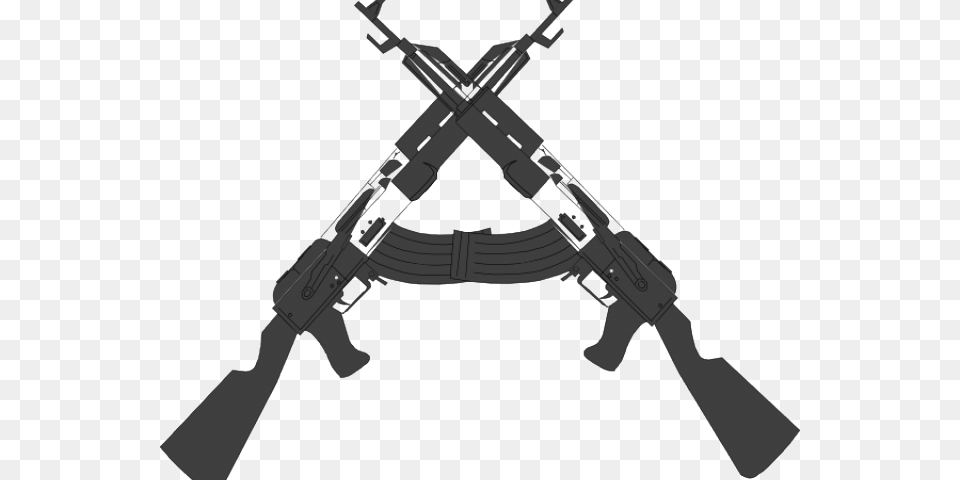 Pistol Clipart Crossed Rifle Guns Black And White, Firearm, Gun, Weapon Png