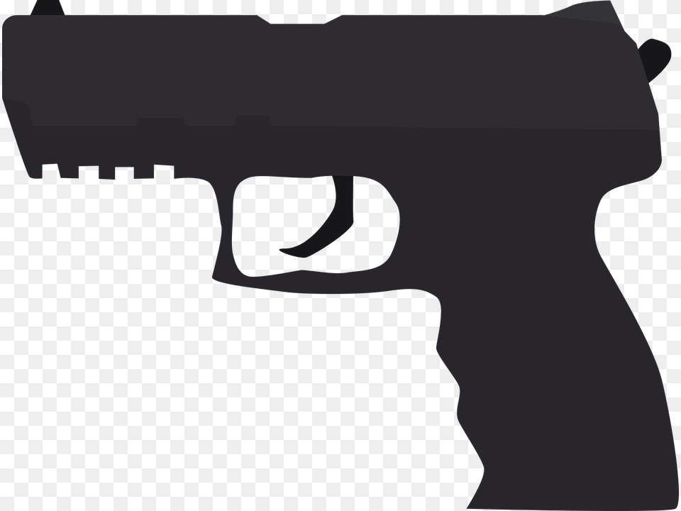 Pistol Crime Weapon Criminal Case Offence Shoot Gun Silhouette, Firearm, Handgun Free Png