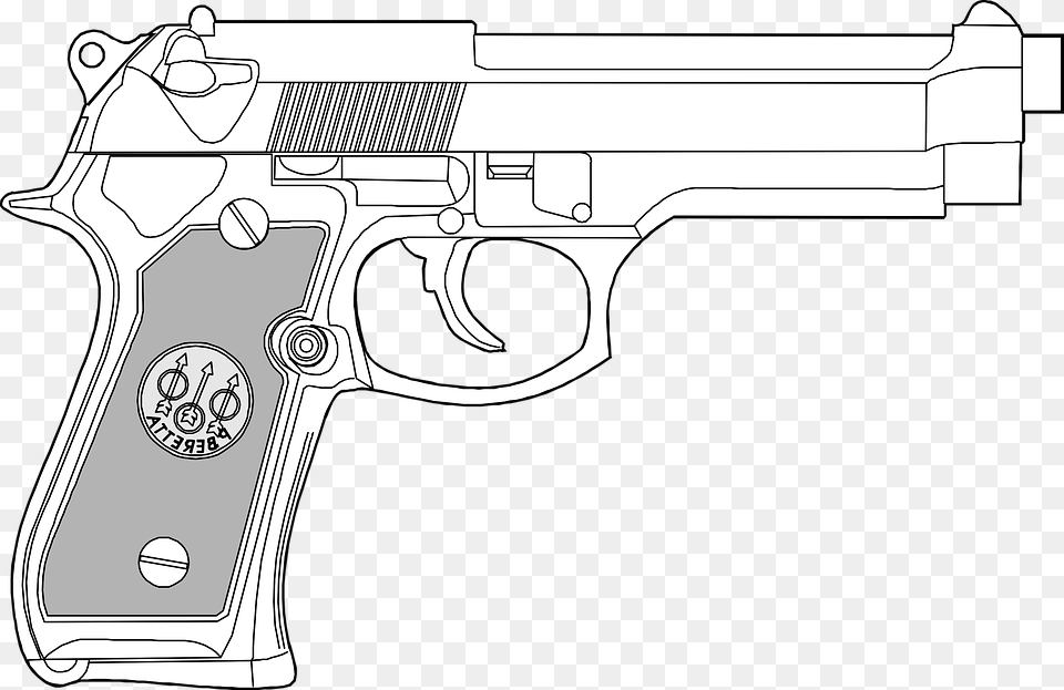 Pistol Gun Dangerous Metal Leave Hand Gun Sketch White Pistol, Firearm, Handgun, Weapon Png Image