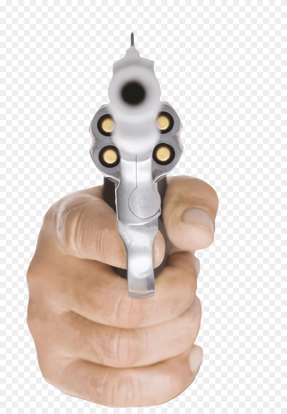 Pistol Gun Guns Bullet Weapon Face Cannon Revolver Hand With Gun Transparent, Firearm, Handgun, Smoke Pipe, Body Part Free Png Download