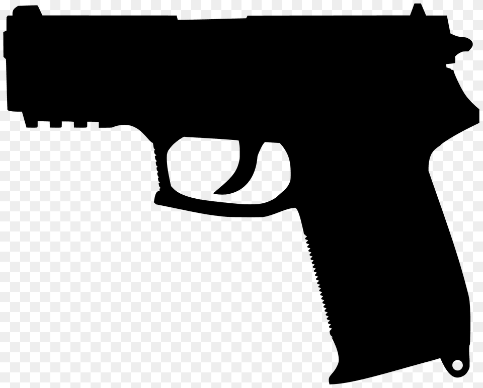 Pistol Silhouette, Firearm, Gun, Handgun, Weapon Png