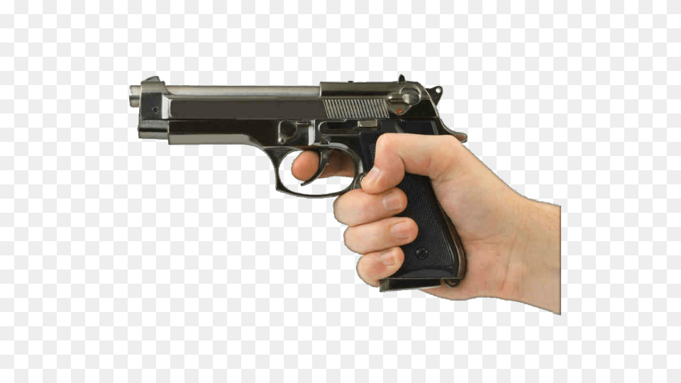 Pistol Silhouette One Dead Two Injured After Gun Fire Hand Holding Gun Transparent Background, Firearm, Handgun, Weapon Png