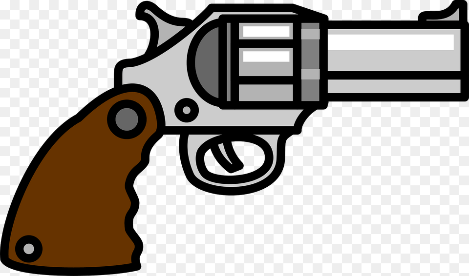 Pistol With Wooden Grip Clipart, Firearm, Gun, Handgun, Weapon Png