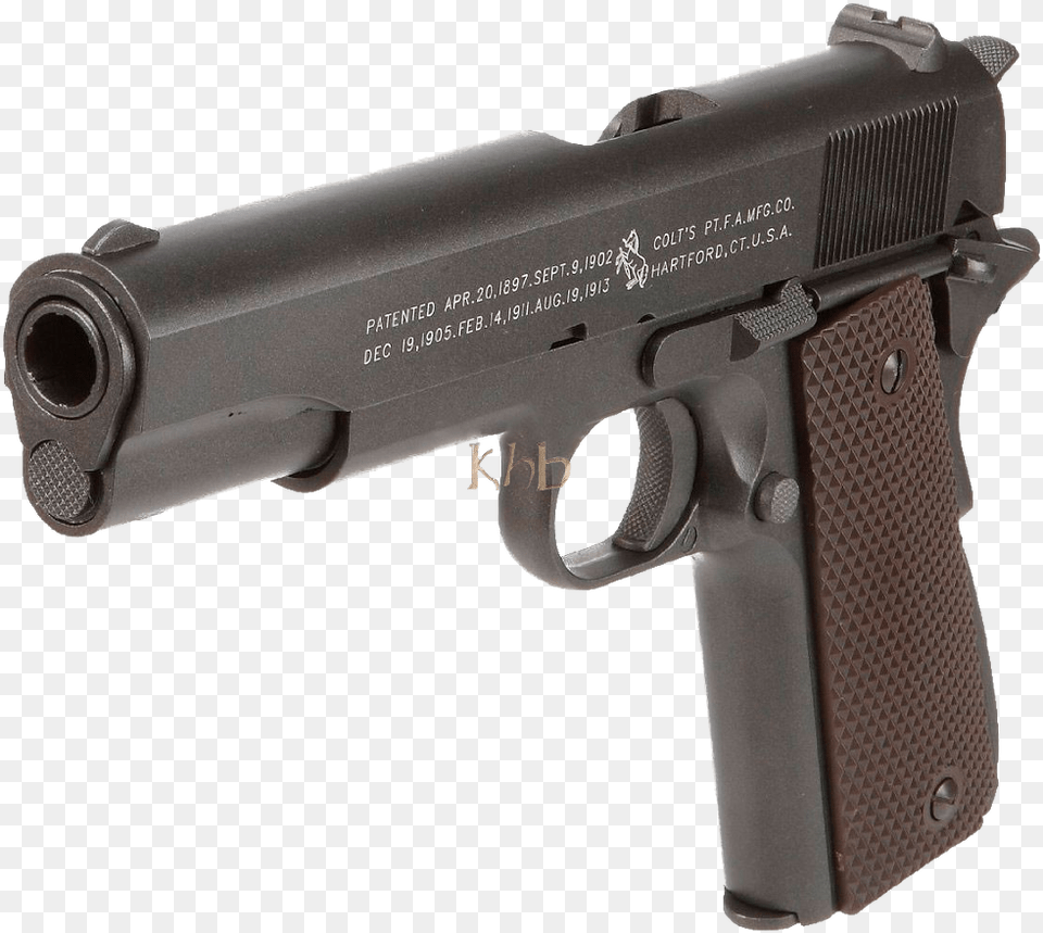 Pistola Colt M1911 100 Aniversario Co2 Gris Marron 1911 45 Caliber Lapd Swat, Firearm, Gun, Handgun, Weapon Png Image