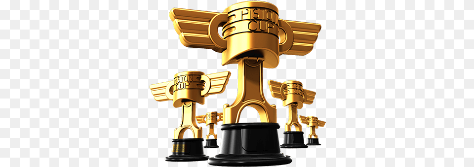 Piston Cup Cars Trophy With No Piston Cup Trophy, Bronze, Gas Pump, Machine, Pump Png Image