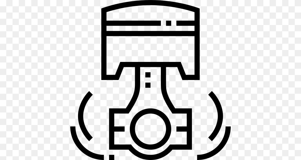 Piston Icon, Gray Free Transparent Png