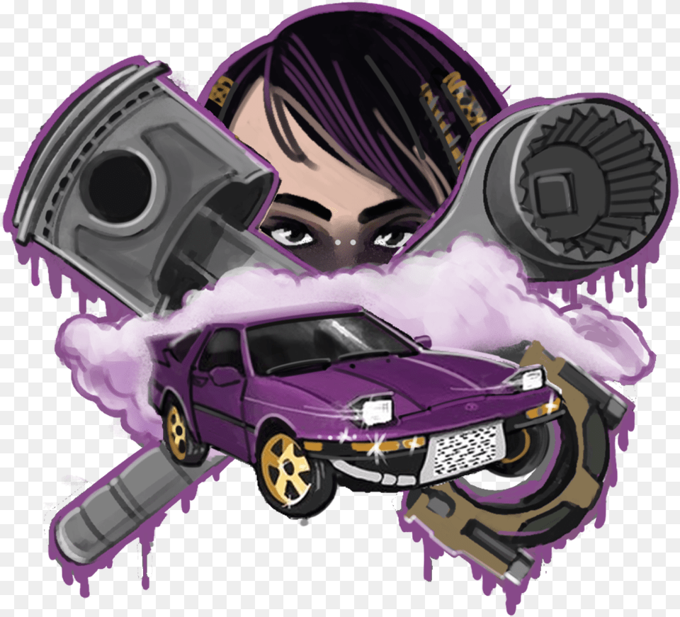 Pistons Pixiedust Custom Car, Book, Comics, Purple, Publication Png Image