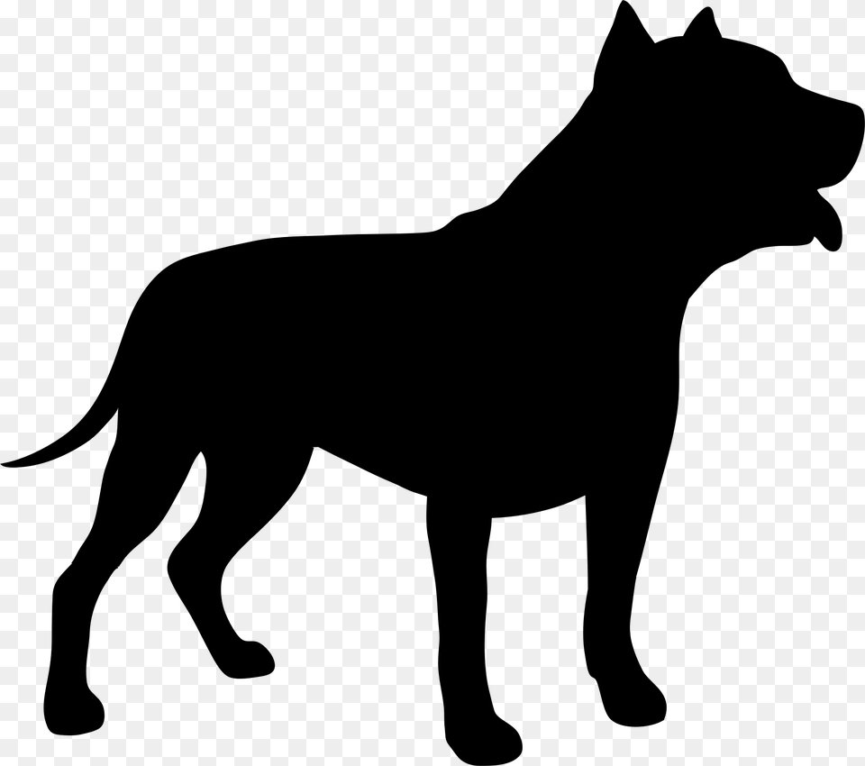 Pit Bull Dog Silhouette Pug Silhouette, Gray Free Transparent Png