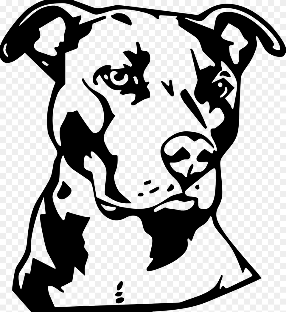 Pitbull Clipart Black And White, Gray Png Image