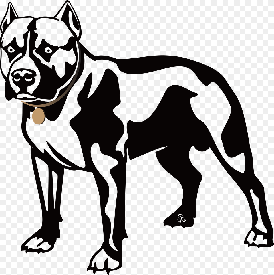 Pitbull Clipart Black White Pitbull Clipart Black And White, Stencil, Animal, Canine, Dog Free Png Download