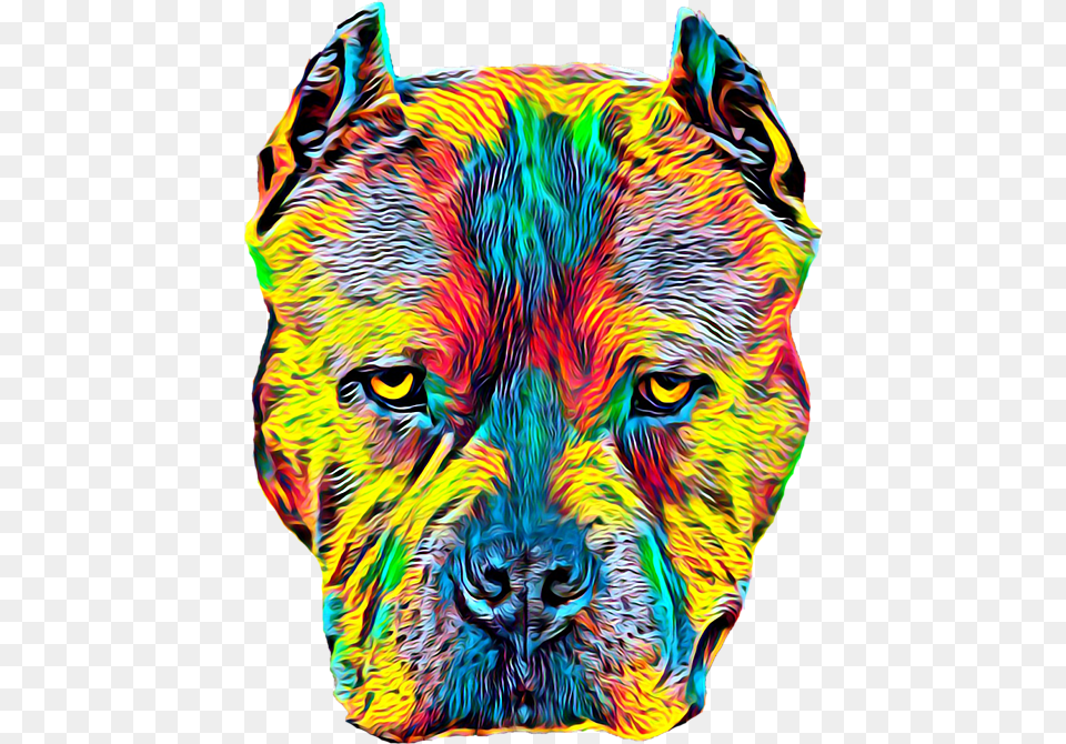 Pitbull Dog Breed Pet Head Portrait Color Hand Towel Dog Breed, Art, Animal, Mammal, Tiger Png Image