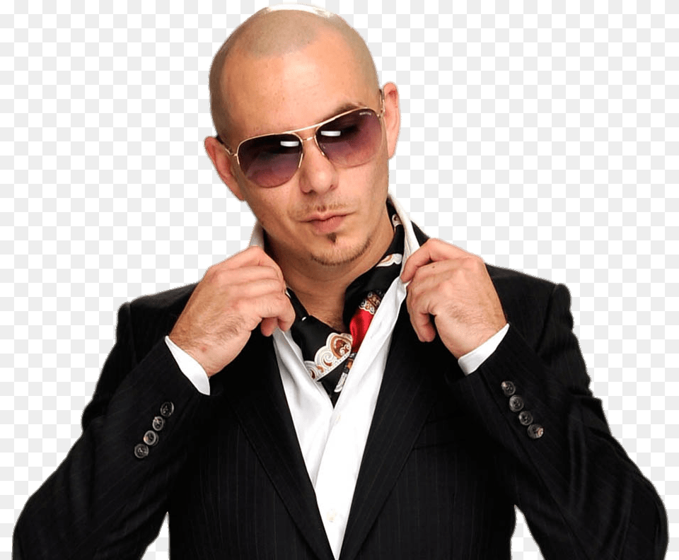 Pitbull Wearing Glasses Pitbull Singer, Accessories, Tie, Sunglasses, Suit Png Image