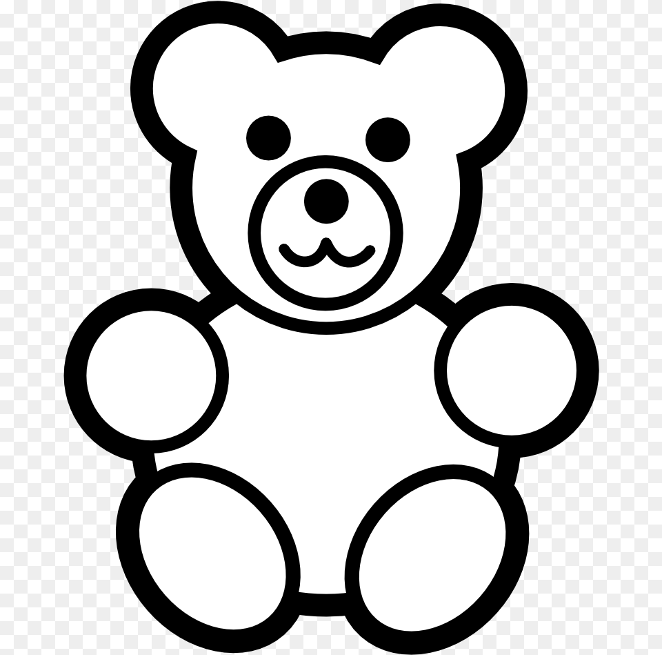 Pitr Teddy Bear Icon Black White Line Art Scalable Black And White Toy, Stencil, Teddy Bear, Animal, Mammal Free Png