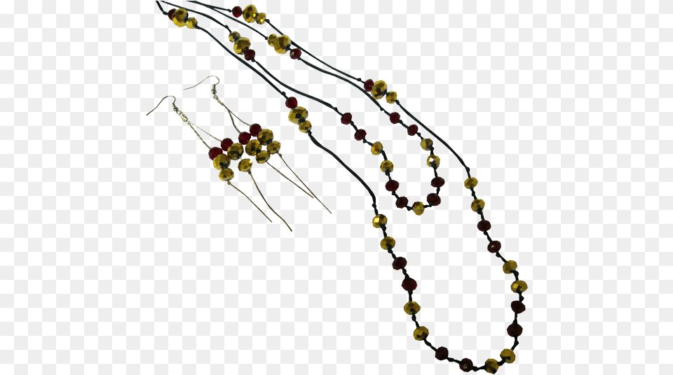 Pitt State Gorillas Crimson And Gold Beaded Double Loft Beaded Double Strand Necklace, Accessories, Bead, Bead Necklace, Jewelry Free Png