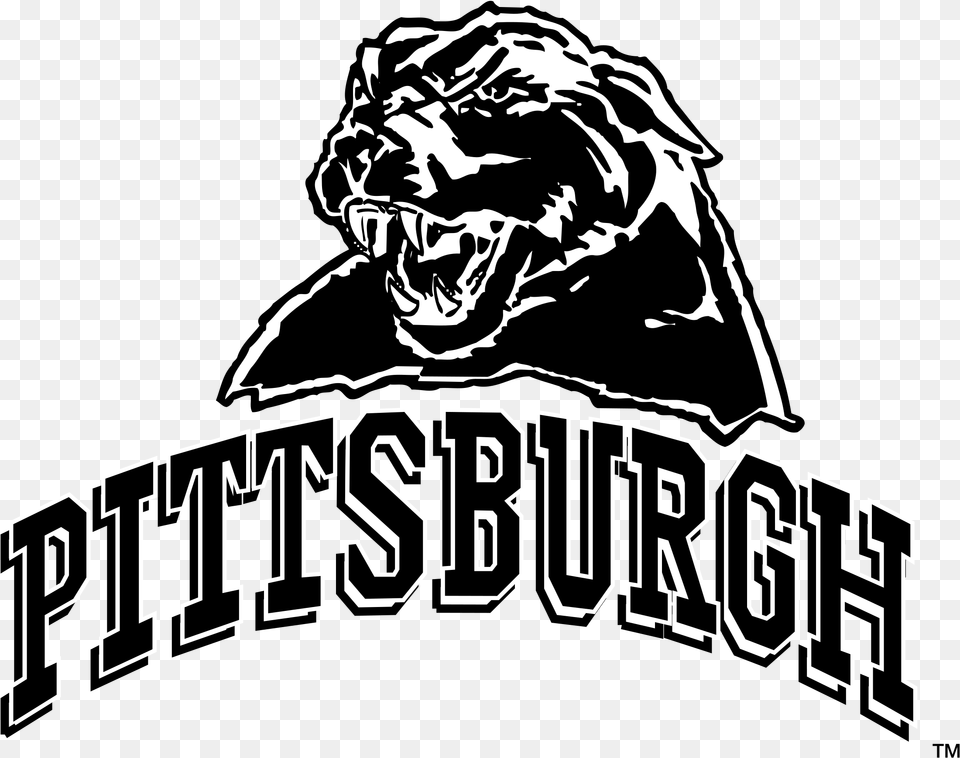 Pittsburgh Panthers Logo Black And White, Stencil, Adult, Female, Person Free Png