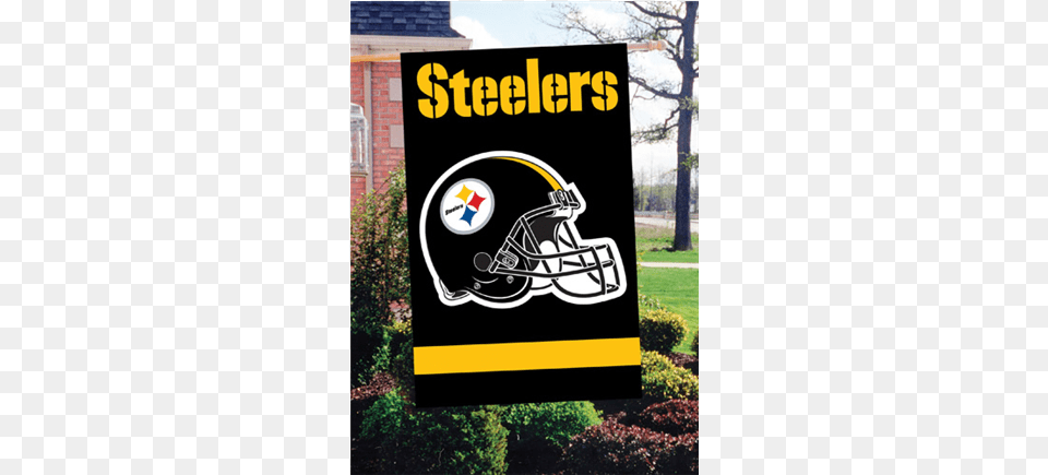 Pittsburgh Steelers Applique Banner Flag Pittsburgh Steelers, Helmet, Advertisement, American Football, Football Free Png Download