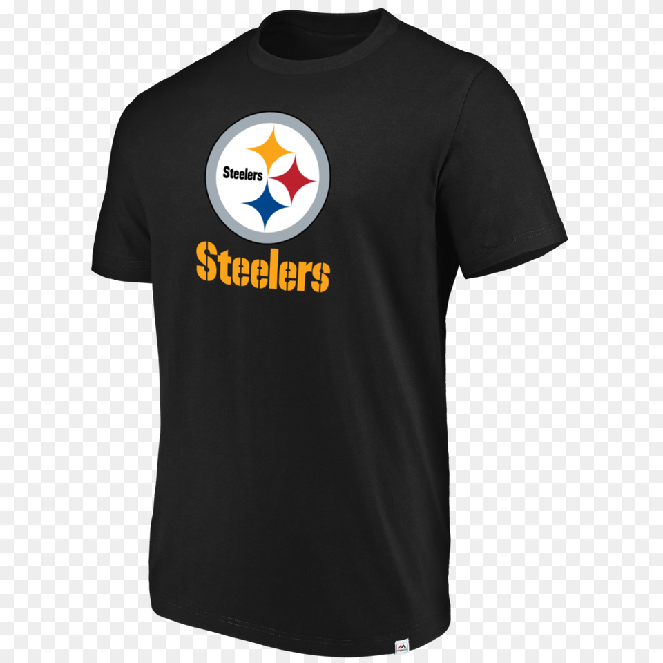 Pittsburgh Steelers Majestic Mens Black Flex Logo T Shirt, Clothing, T-shirt Png