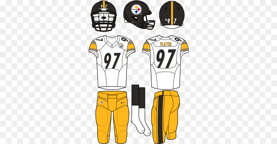 Pittsburgh Steelers Road Uniform National Football League Nike Denver Broncos Uniforms, Clothing, Helmet, Shirt, American Football Free Png