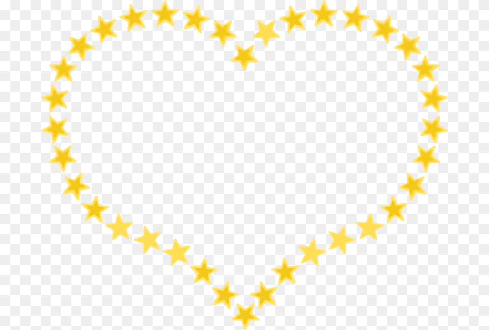 Pixabella Heart Shaped Border With Yellow Stars, Symbol, Person Free Transparent Png