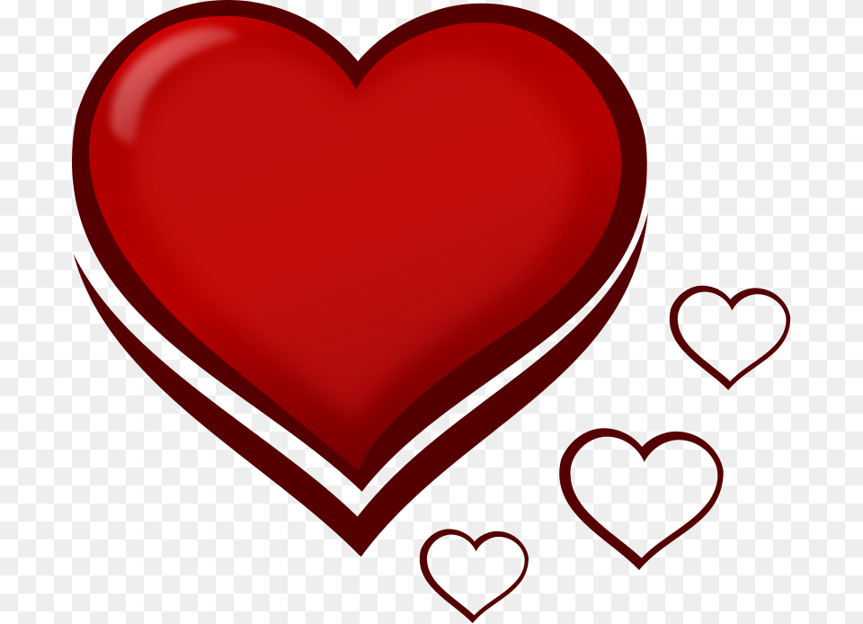 Pixabella Red Stylised Heart With Smaller Hearts Free Png