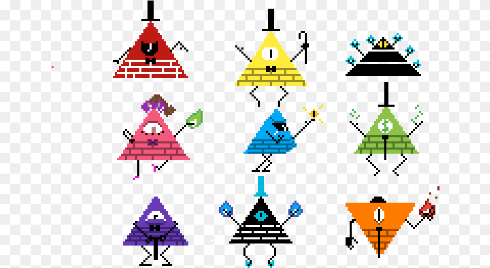 Pixel Art Bill Cipher, Triangle, Face, Head, Person Png