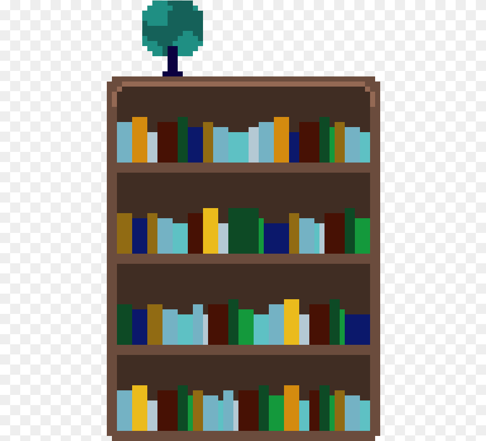 Pixel Art Book Shelf, Furniture, Indoors, Library, Publication Png