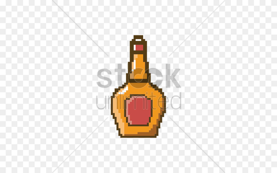 Pixel Art Bottle Of Whisky Vector Image, Alcohol, Beverage, Liquor, Beer Free Png Download
