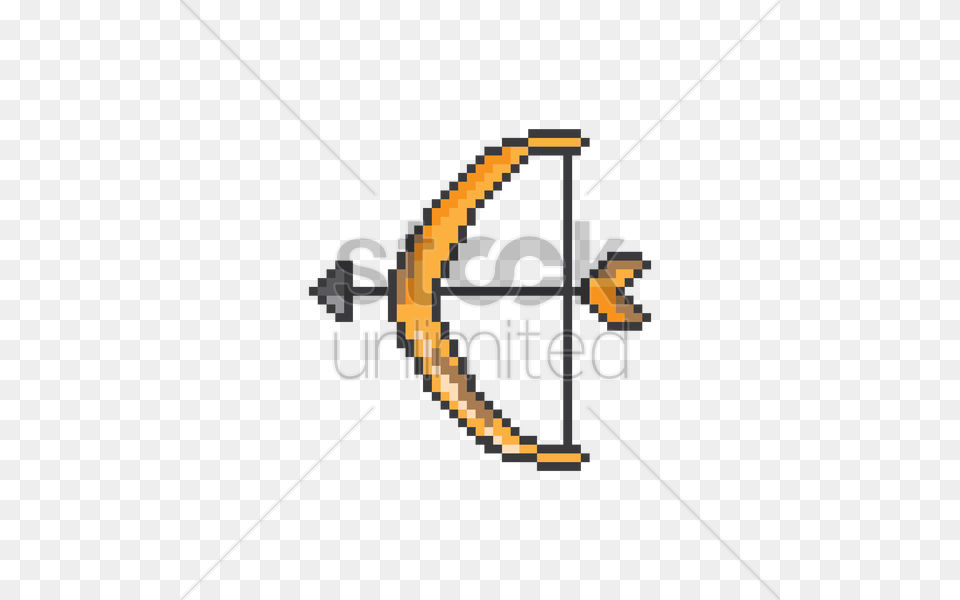 Pixel Art Bow And Arrow Vector Image, Weapon Free Png Download