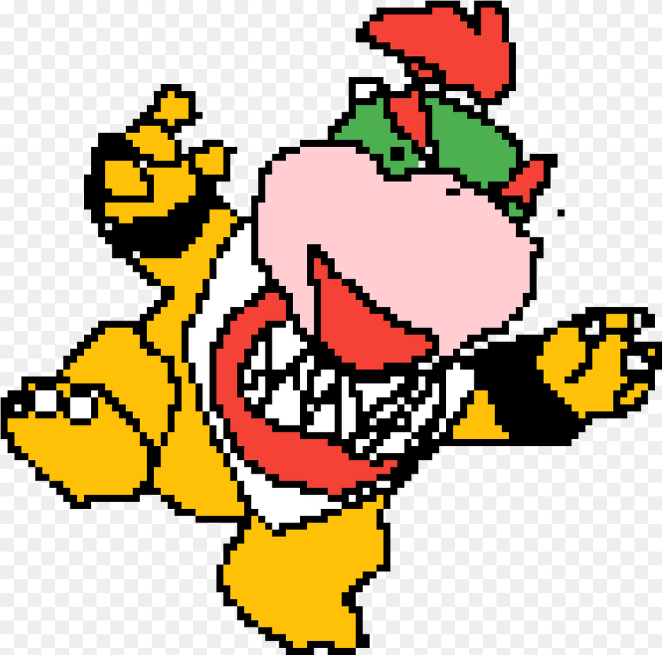 Pixel Art Bowser Jr, Baby, Person, Face, Head Free Transparent Png