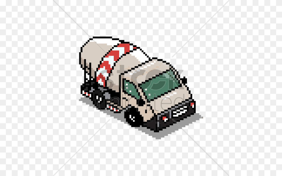 Pixel Art Cement Mixer Truck Vector Image, Trailer Truck, Transportation, Vehicle Free Png