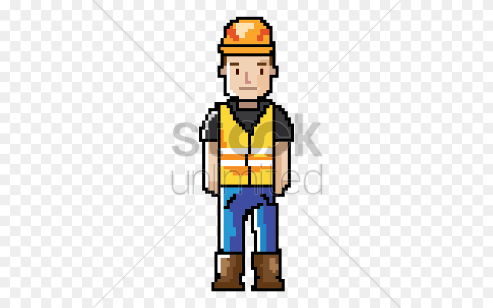 Pixel Art Construction Worker Vector Clothing, Hardhat, Helmet, Person Png Image