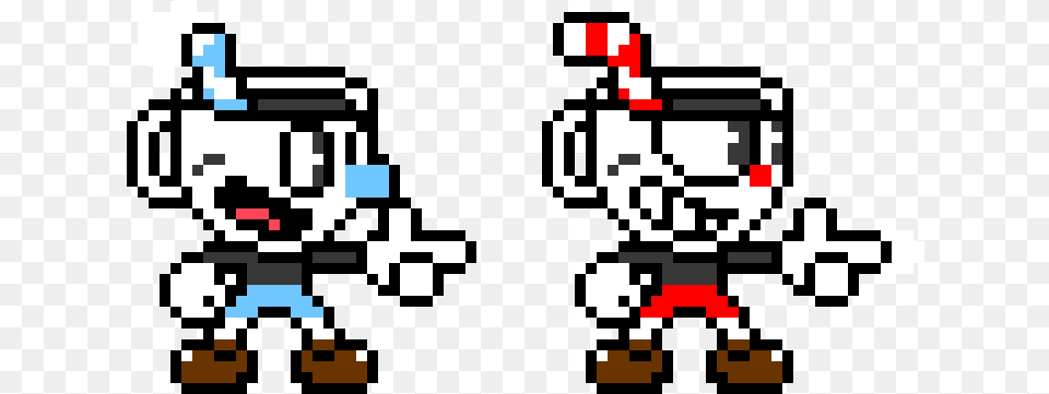 Pixel Art Cuphead And Mugman, Qr Code Free Transparent Png