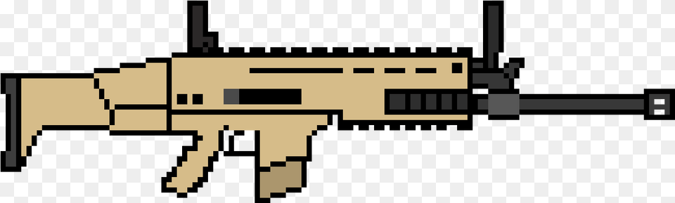 Pixel Art De Scar, Firearm, Gun, Rifle, Weapon Png Image