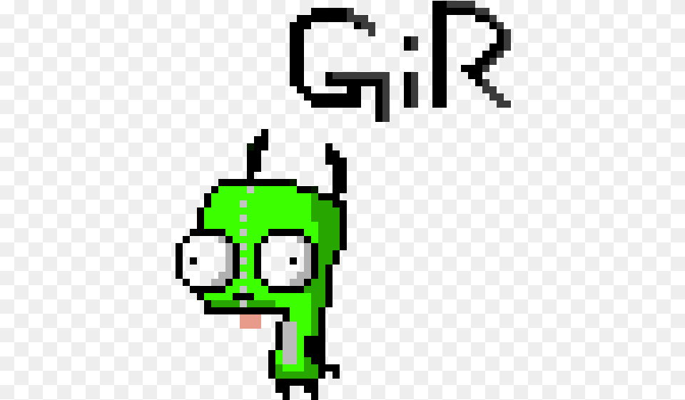 Pixel Art Gir Invader Zim, Green Png Image