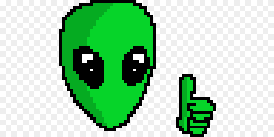 Pixel Art Head Shape, Alien, Green Png Image