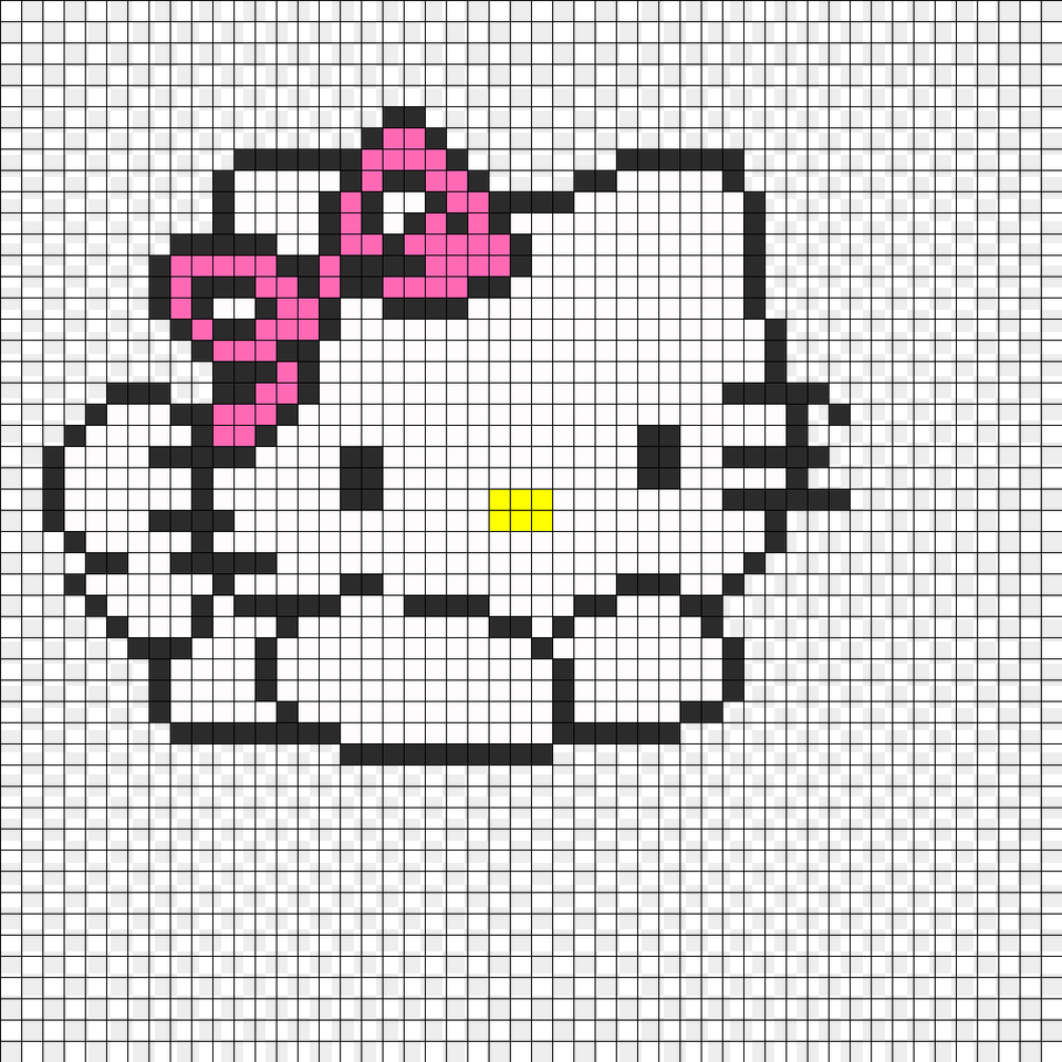 Pixel Art Hello Kitty Face Download Easy Hello Kitty Pixel Art, Pattern, Graphics, Qr Code Free Transparent Png