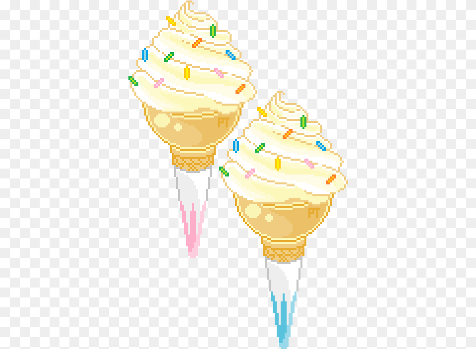 Pixel Art Ice Cream Transparent, Dessert, Food, Ice Cream, Soft Serve Ice Cream Free Png Download